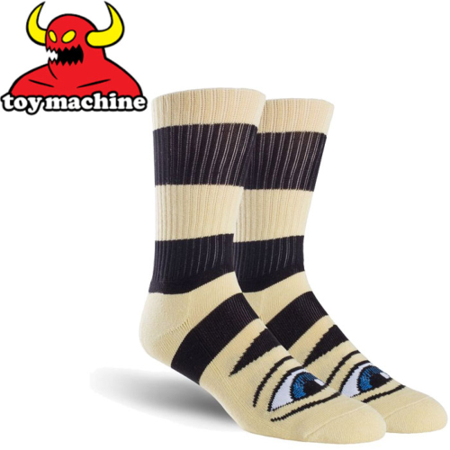 Chaussettes Toy Machine Sect Eye Big Stripe Yellow