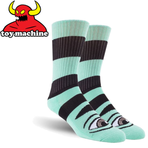 Chaussettes Toy Machine Sect Eye Big Stripe Mint