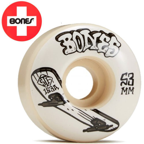 Roues BONES (JEU DE 4) STF 53MM V1 HERITAGE BONELESS  103A